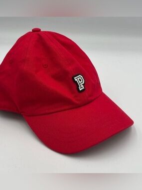 PINK Victoria's Secret Red Kids Cap with 'P' Patch